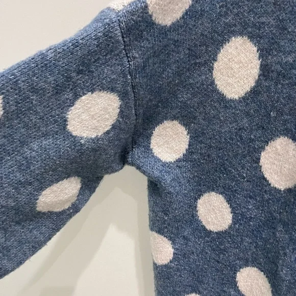 POL Blue and White Polka Dot Oversized Cardigan Sweater - Picture 3 of 5